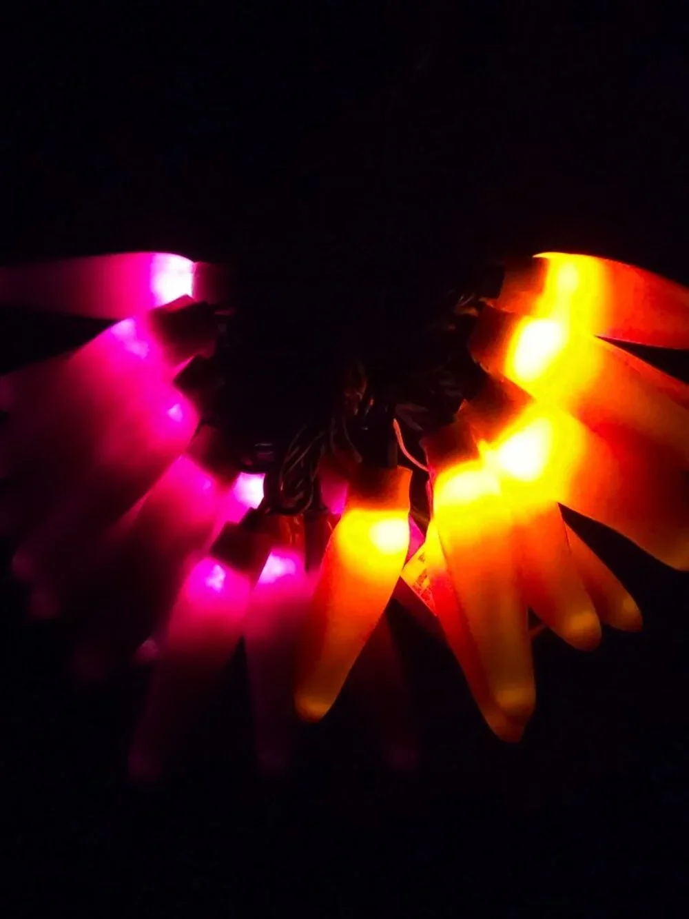 Halloween LED Chili Pepper String Lights: Fiesta Style -orange / purple USA MADE